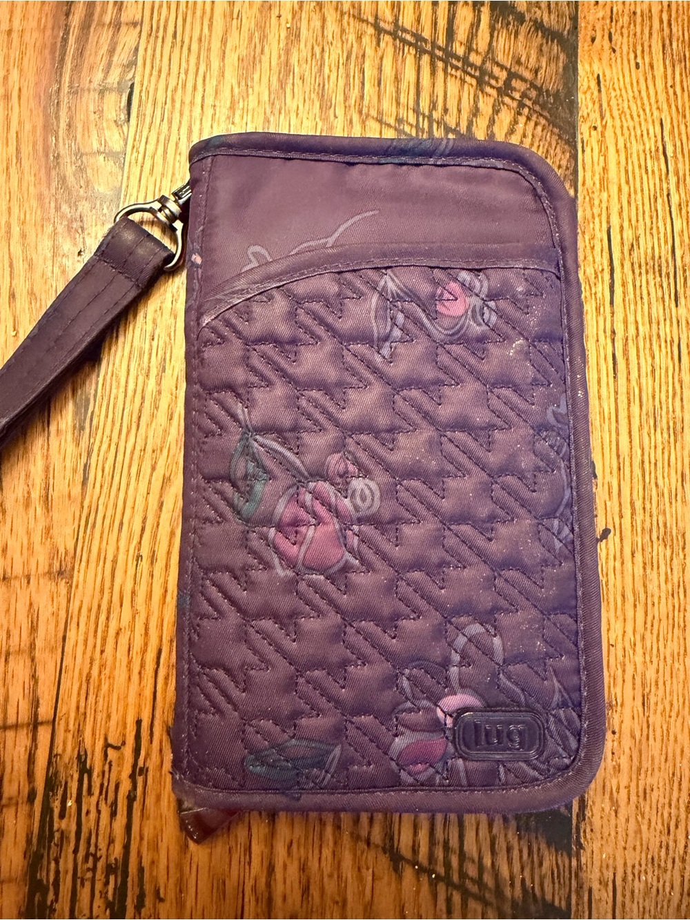 Lug - Tandem SE - RFID Zip Around Wallet/Wristlet Purple Floral Travel Passport